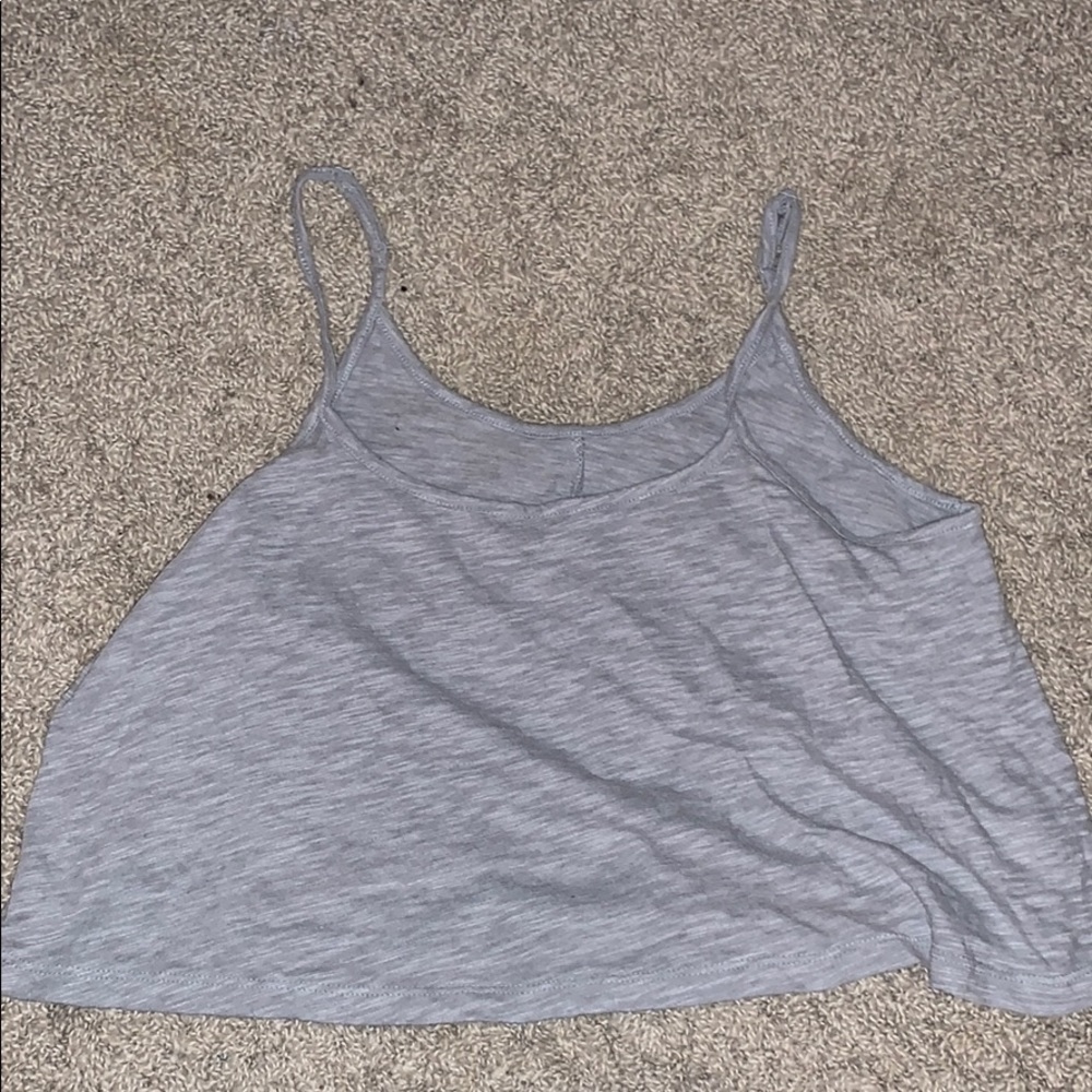 Grey Flowy Crop Tank Top